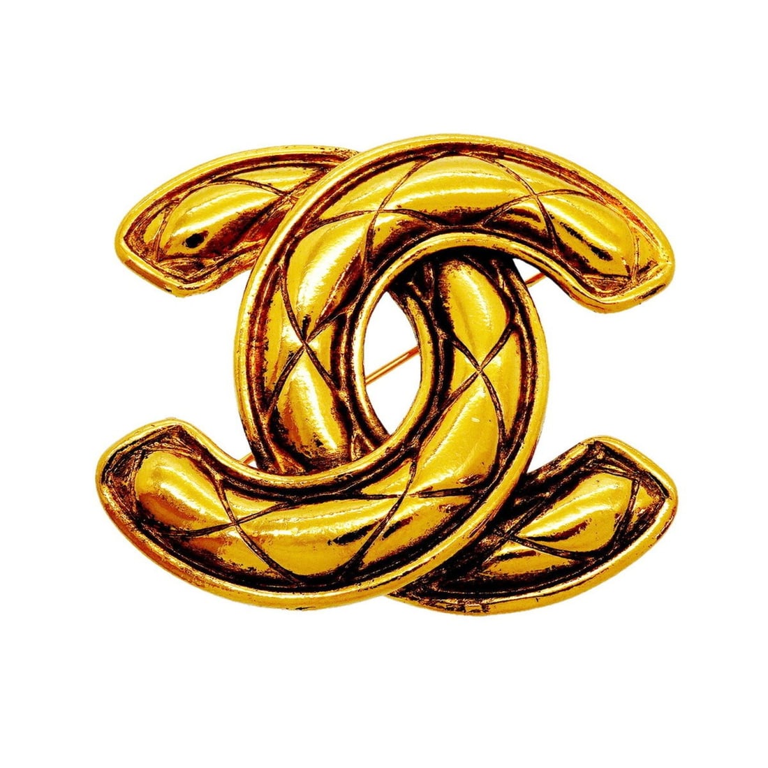 Chanel brooch, Coco Mark, Matelassé, GP plated, gold, women's.: --- Catalog ---Category: SizeSize (HxWxD): 4.9cm x 5.69cm / 1.92'' x 2.24''Category: DesignType: BroochColor: GoldGender: WomenMaterial: Gold platingCategory: GeneralBrand: Chanel--- Item List ---Sect