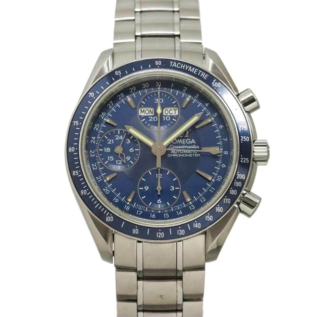 Omega Speedmaster Triple Calendar 3222.80 Men's Watch Blue Automatic Self-winding: --- Catalog ---Category: SizeWrist Size: 17cm / 6.69''Case Diameter: 40mm / 1.57''Category: DesignType: WristwatchGender: MenColor (Dial): BlueMaterial (Band): Stainless steelMaterial (Case): Stainles