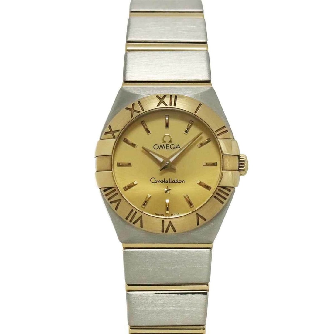 Omega Constellation Brushed Two-Tone 123 20 24 60 08 001 Ladies' Watch Gold 18K Yellow Quartz: --- Catalog ---Category: SizeWrist Size: 14.5cm / 5.7''Case Diameter: 24mm / 0.94''Category: DesignType: WristwatchGender: WomenColor (Dial): GoldMaterial (Band): Stainless steel, Yellow gold (18K)Mat
