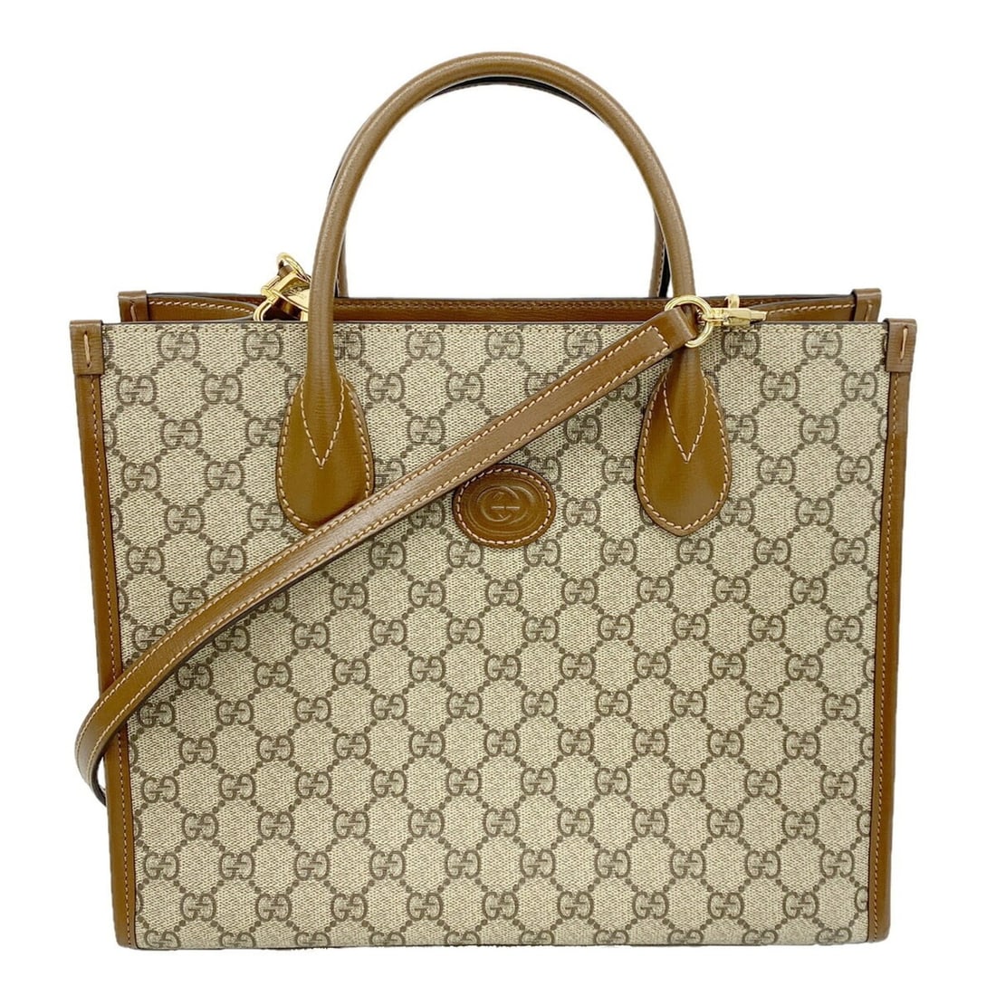 Gucci GG Supreme Tote Bag 659983 Brown 2-way for Women OP019283: --- Catalog ---Category: SizeSize (HxWxD): 25.5cm x 31.5cm x 13.5cm / 10.03'' x 12.4'' x 5.31''Category: DesignType: Tote bagColor: BrownGender: WomenMaterial: PVC Hardware Color: GoldCategory: Genera