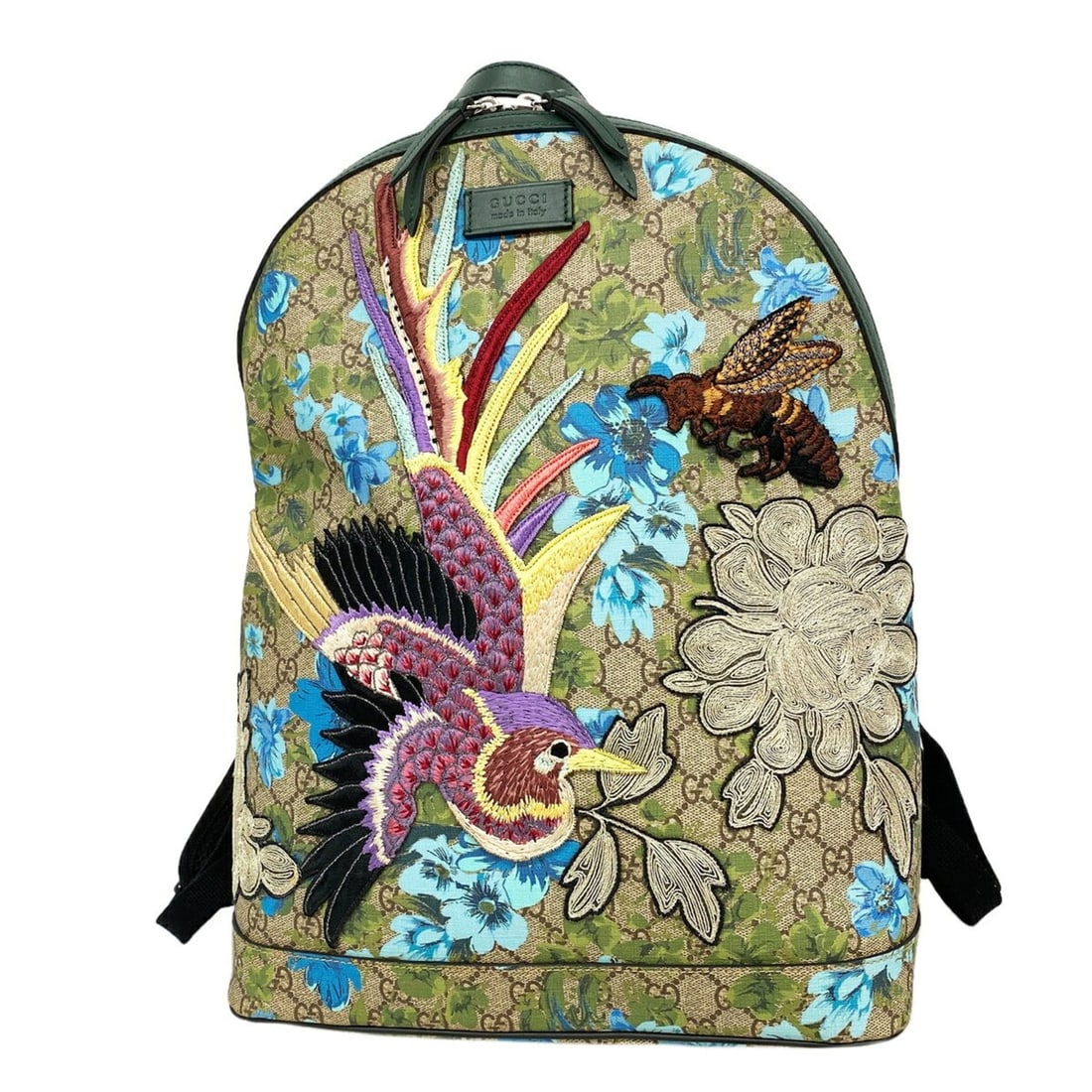 Gucci GG Supreme Bird Embroidery Backpack, 419584, Beige Multicolor, Women's, OP018535: --- Catalog ---Category: SizeSize (HxWxD): 42cm x 31cm x 12cm / 16.53'' x 12.2'' x 4.72''Category: DesignType: BackpackColor: Beige, Multi-colorGender: WomenMaterial: PVC Hardware Color: SilverCategor