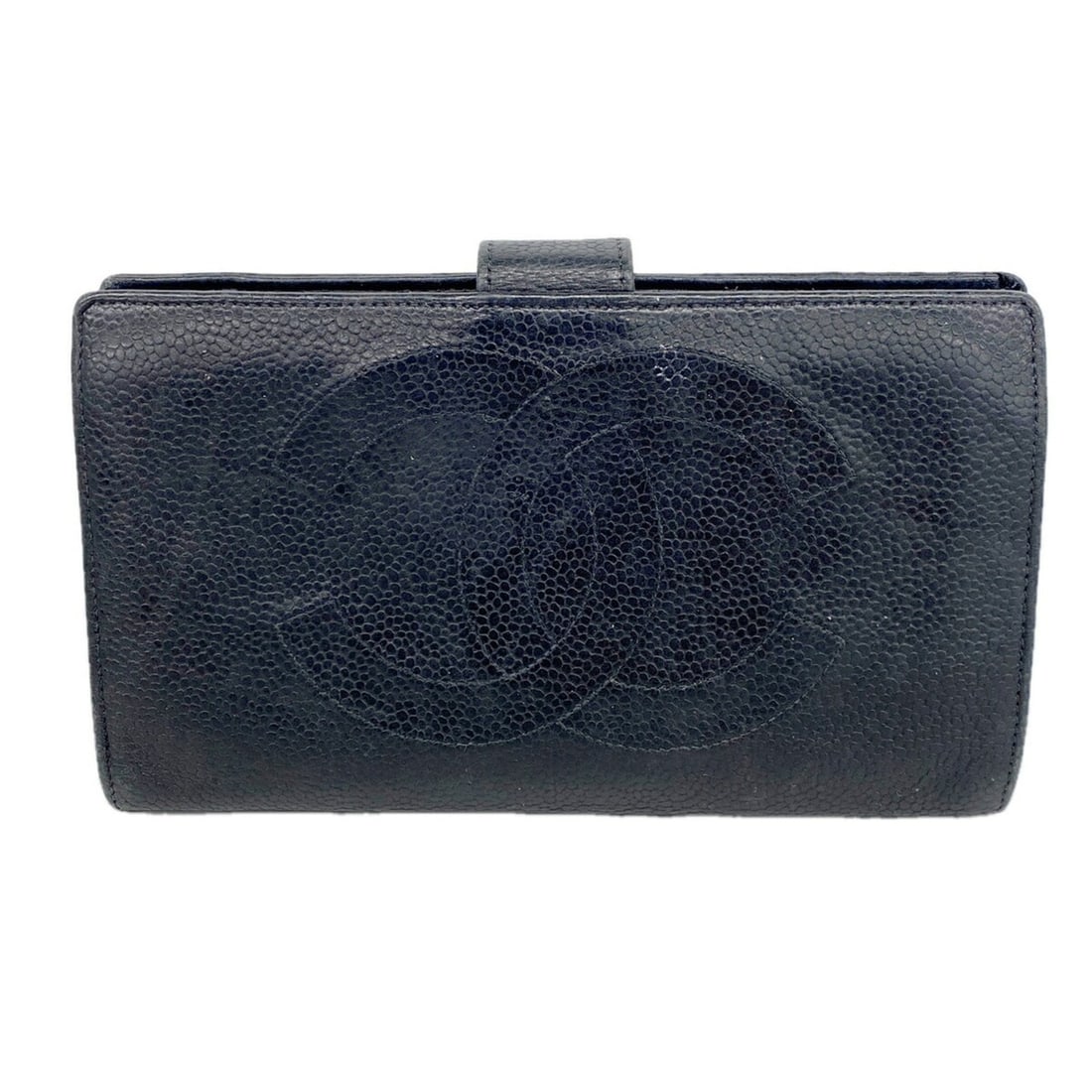 Chanel Long Wallet, Caviar Leather, Black, Women's OP018087: --- Catalog ---Category: SizeSize (HxWxD): 10.5cm x 17cm x 1.5cm / 4.13'' x 6.69'' x 0.59''Category: DesignType: Long wallet (bi-fold)Color: BlackGender: WomenMaterial: Grained Calfskin Category: Gene