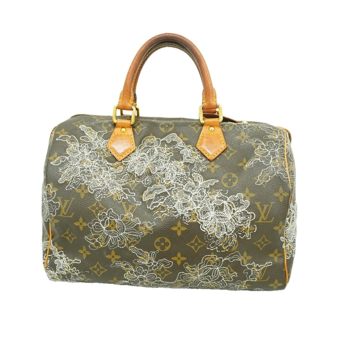 Louis Vuitton Monogram Dentelle Speedy 30 Handbag M95398 Argent Women's OP015777