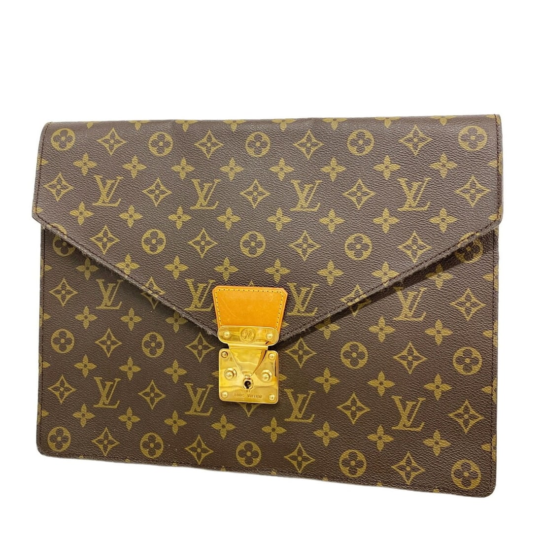 Louis Vuitton Monogram Clutch Bag, Portedocument Sénateur, M53335, Brown, Men's, P3506753