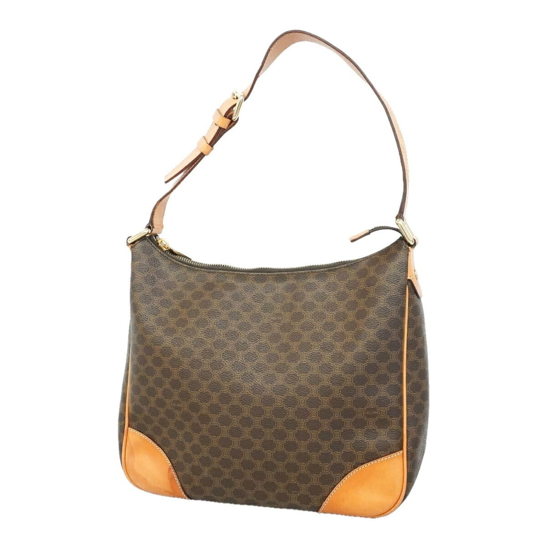 Celine Macadam Shoulder Bag, Brown, Women's, P3488952: --- Catalog ---Category: SizeSize (HxWxD): 22.5cm x 25cm x 11cm / 8.85'' x 9.84'' x 4.33''Category: DesignType: Shoulder bagColor: BrownGender: WomenMaterial: PVC Hardware Color: GoldCategory: