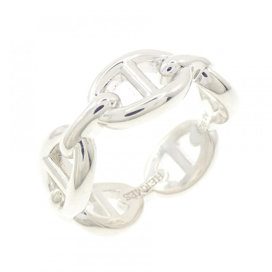 Hermes Hermès Chaine d'Ancre Enchainée Ring: --- Catalog ---Category: SizeUS Size: 6.5Brand Size: 53Category: DesignType: Band ringGender: WomenMaterial: Silver 925Category: GeneralMPN: H109507BBrand: Hermes--- Item List ---Section: