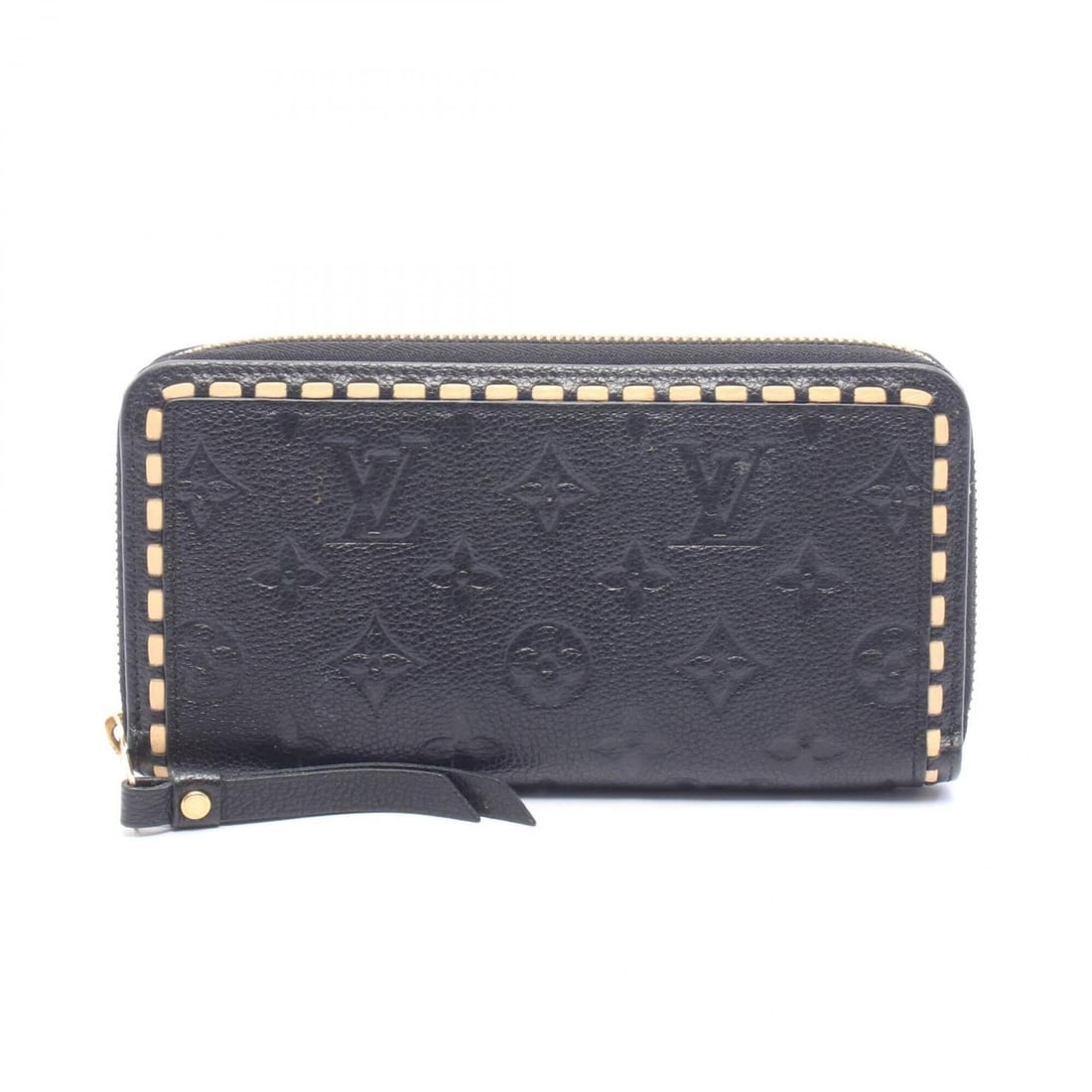 Louis Vuitton Zippy Wallet Monogram Empreinte Noir Round Long Leather Women's Black/Ivory M64805 (1 of 9)