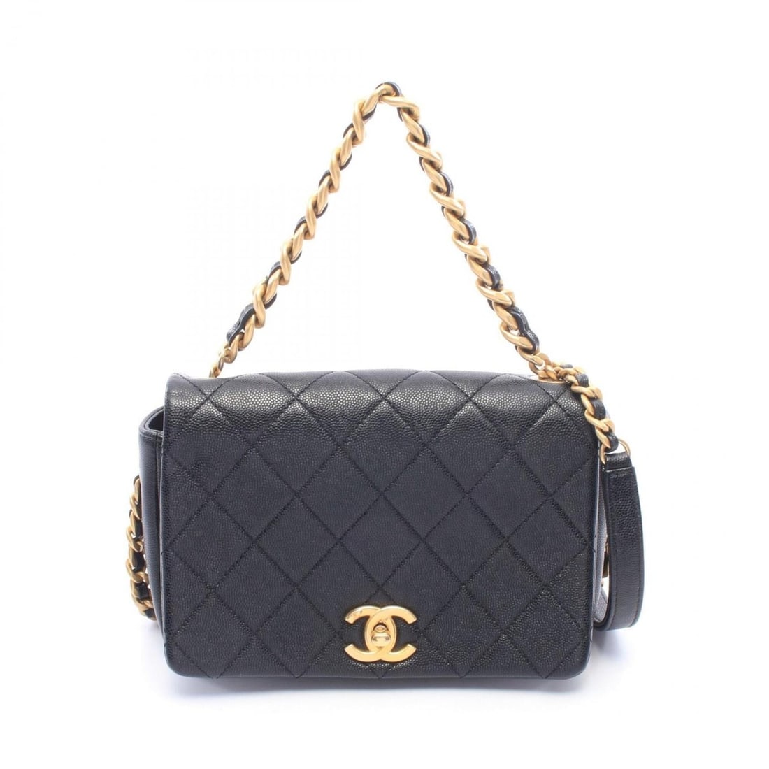 Chanel Matelassé Shoulder Bag/Handbag, Caviar Leather (Grained Calfskin), Women's, Black, AS3103: --- Catalog ---Category: SizeSize (HxWxD): 15cm x 21cm x 6cm / 5.9'' x 8.26'' x 2.36''Category: DesignType: Handbag, Shoulder bagColor: BlackGender: WomenMaterial: Grained Calfskin Category: GeneralMP