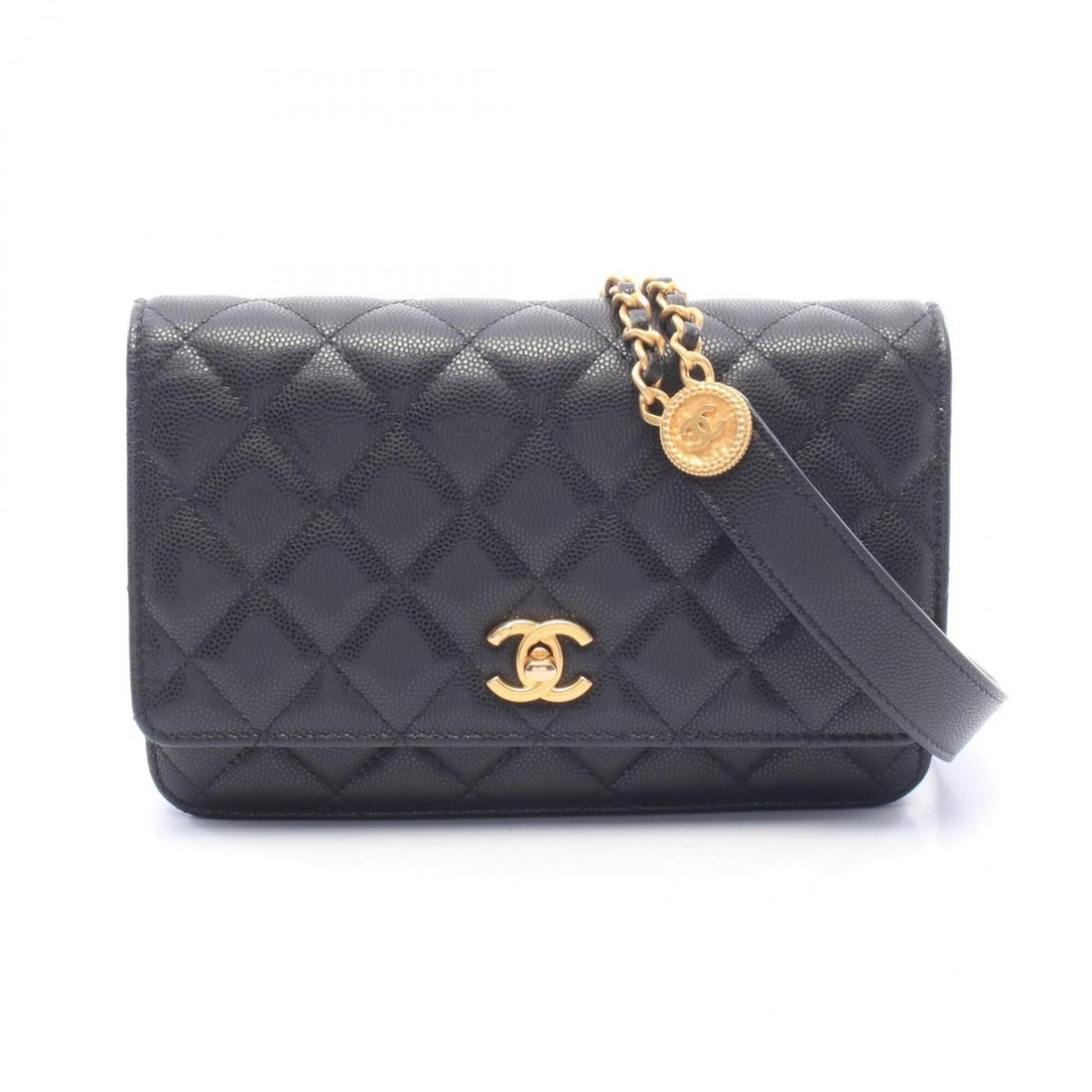 Chanel Matelassé Shoulder Bag/Handbag, Caviar Leather (Grained Calfskin), Women's, Black: --- Catalog ---Category: SizeSize (HxWxD): 12.5cm x 19cm x 3cm / 4.92'' x 7.48'' x 1.18''Category: DesignType: Handbag, Shoulder bagColor: BlackGender: WomenMaterial: Grained Calfskin Category: Genera