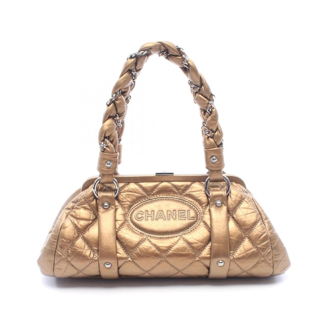 Chanel Matelassé Clasp Handbag, Leather, Women's, Brown: --- Catalog ---Category: SizeSize (HxWxD): 15cm x 29.5cm x 15.5cm / 5.9'' x 11.61'' x 6.1''Category: DesignType: HandbagColor: BrownGender: WomenMaterial: Leather Category: GeneralBrand: Chanel--- Ite