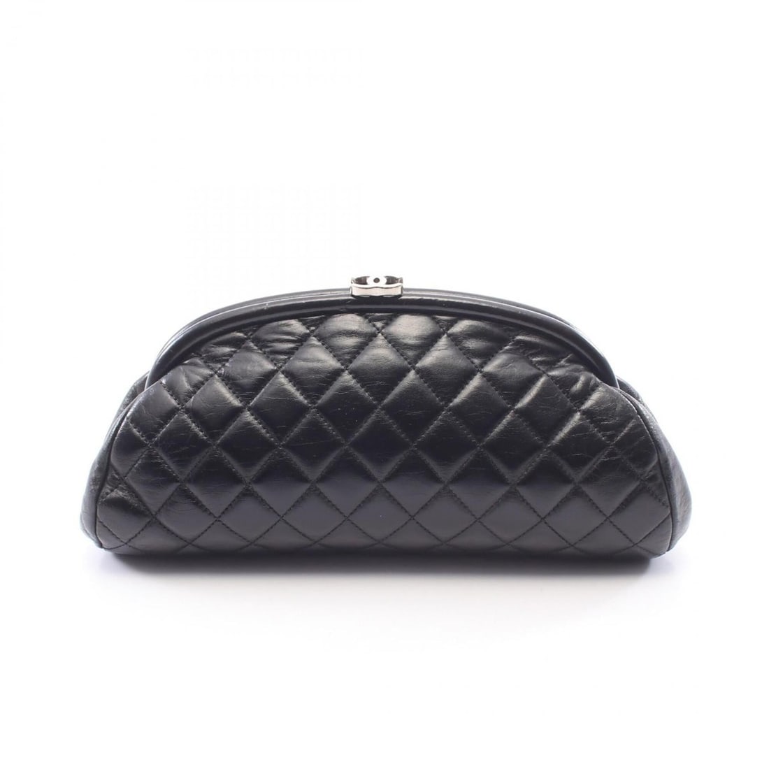 Chanel Matelassé Clasp Bag, Second Clutch Handbag, Lambskin Leather, Women's, Black: --- Catalog ---Category: SizeSize (HxWxD): 14cm x 27cm x 3cm / 5.51'' x 10.62'' x 1.18''Category: DesignType: Clutch bag, HandbagColor: BlackGender: WomenMaterial: Leather Leather/Fur Type: LambskinCa