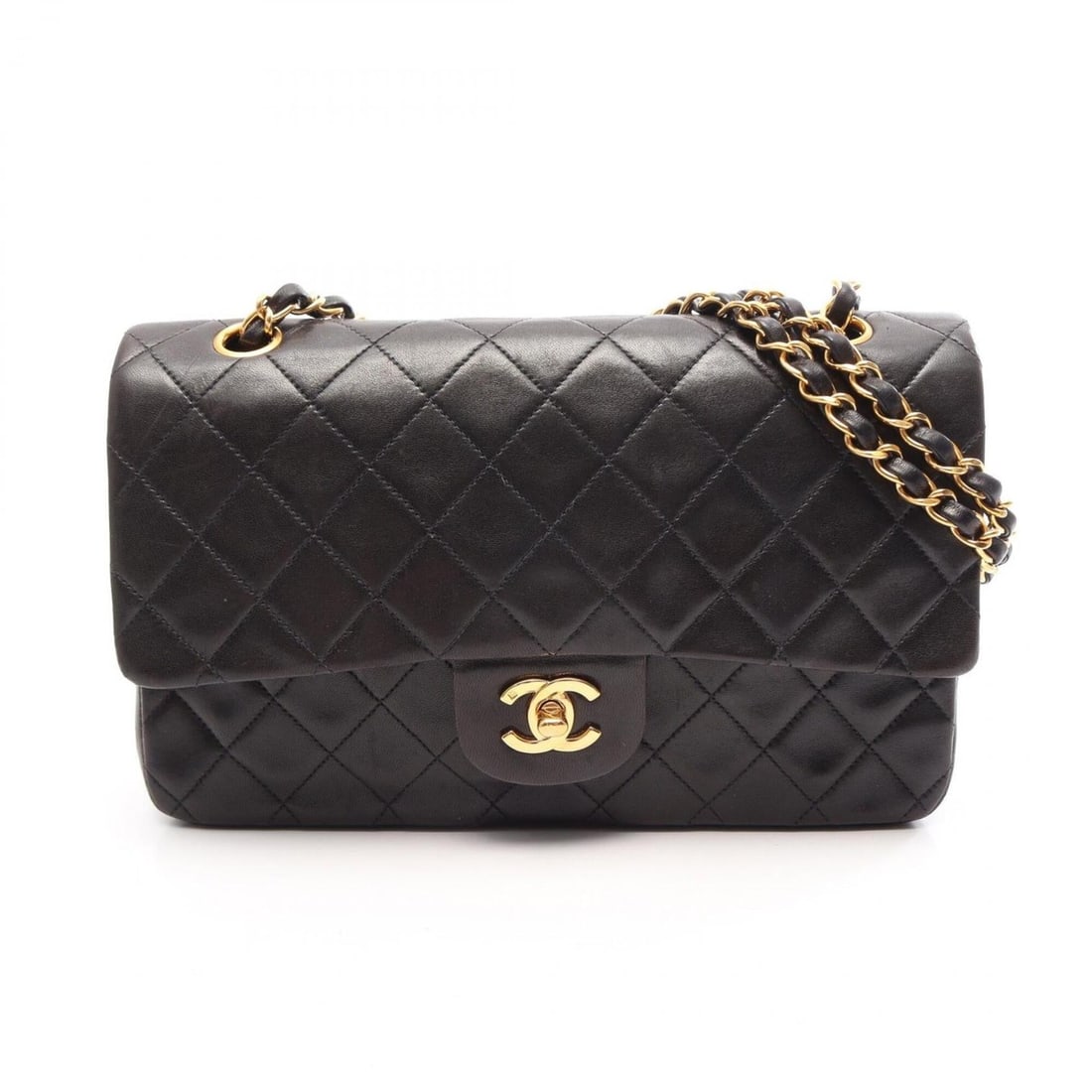 Chanel Matelassé Double Flap Shoulder Bag/Handbag, Lambskin Leather, Women's, Black: --- Catalog ---Category: SizeSize (HxWxD): 16cm x 25cm x 6.5cm / 6.29'' x 9.84'' x 2.55''Category: DesignType: Handbag, Shoulder bagColor: BlackGender: WomenMaterial: Leather Leather/Fur Type: Lambski