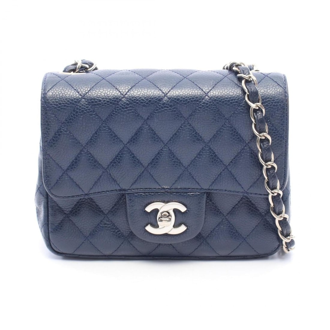 Chanel Mini Matelassé Shoulder Bag/Handbag, Caviar Leather (Grained Calfskin), Women's, Navy (1 of 8)