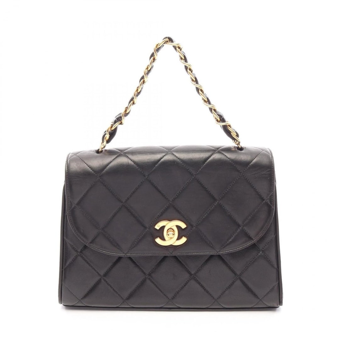 Chanel Matelassé Handbag, Lambskin Leather, Women's, Black: --- Catalog ---Category: SizeSize (HxWxD): 18cm x 25cm x 9cm / 7.08'' x 9.84'' x 3.54''Category: DesignType: HandbagColor: BlackGender: WomenMaterial: Leather Category: GeneralBrand: Chanel--- Item Li