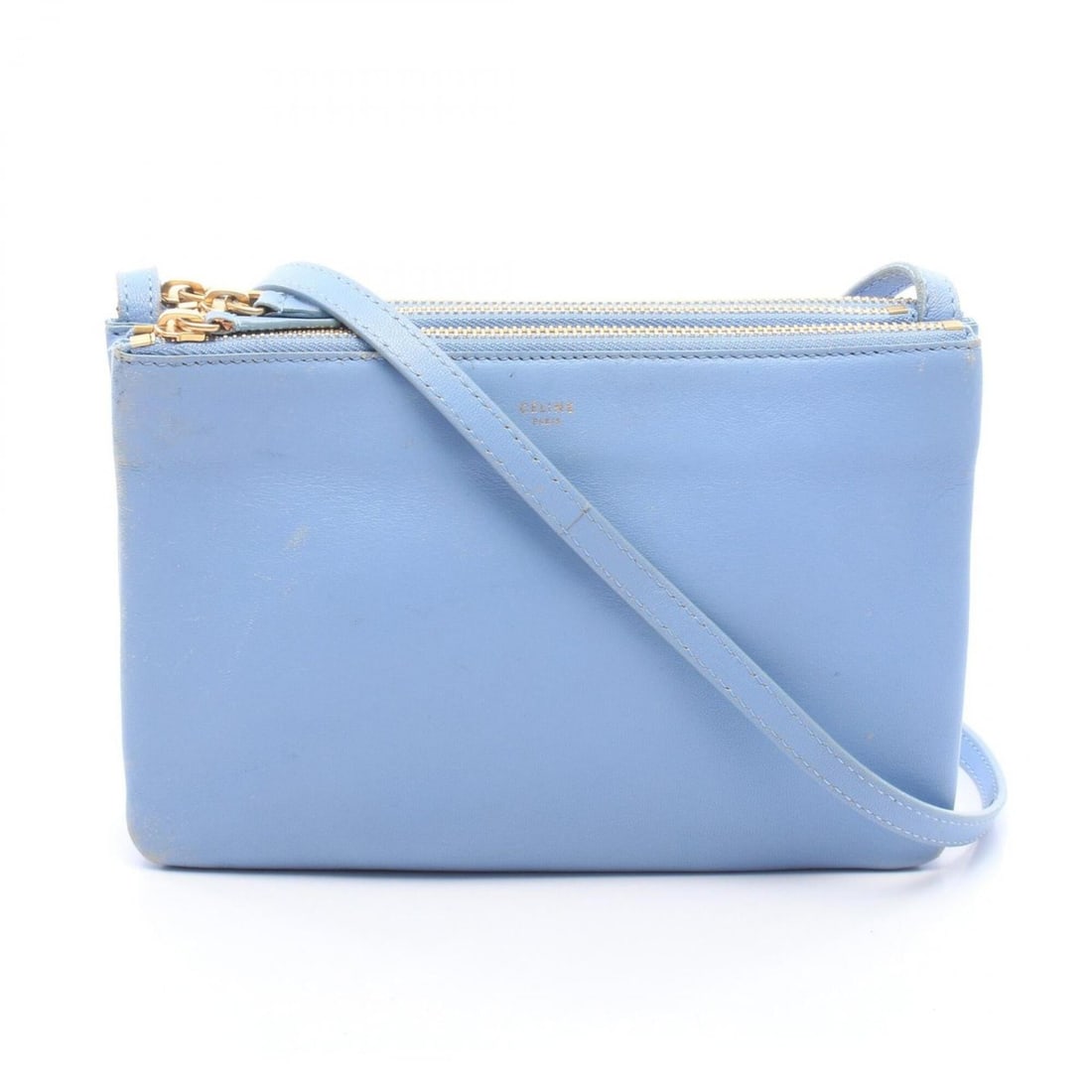 Celine TRIO SMALL Shoulder Bag/Handbag, Leather, Women's, Blue: --- Catalog ---Category: SizeSize (HxWxD): 14.5cm x 21.5cm / 5.7'' x 8.46''Category: DesignType: Shoulder bagColor: BlueGender: WomenMaterial: Leather Category: GeneralBrand: Celine--- Item List ---Se