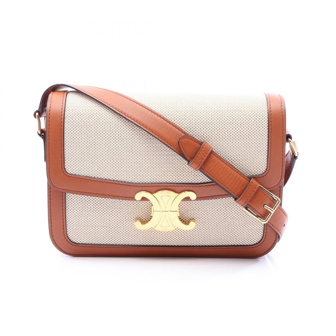 Celine Classic Triomphe Shoulder Bag/Handbag, Canvas and Leather, Women's, Beige/Brown: --- Catalog ---Category: SizeSize (HxWxD): 17cm x 22cm x 5cm / 6.69'' x 8.66'' x 1.96''Category: DesignType: Shoulder bagColor: Beige, BrownGender: WomenMaterial: Canvas , Leather Category: GeneralBra