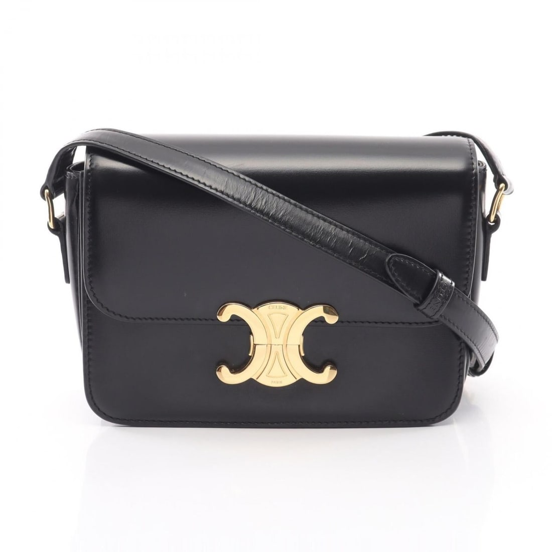 Celine Teen Triomphe Handbag Shoulder Bag Leather Women's Black 188423BF4.38NO: --- Catalog ---Category: SizeSize (HxWxD): 14cm x 19cm x 4.5cm / 5.51'' x 7.48'' x 1.77''Category: DesignType: Shoulder bagColor: BlackGender: WomenMaterial: Leather Category: GeneralBrand: Celine--- 