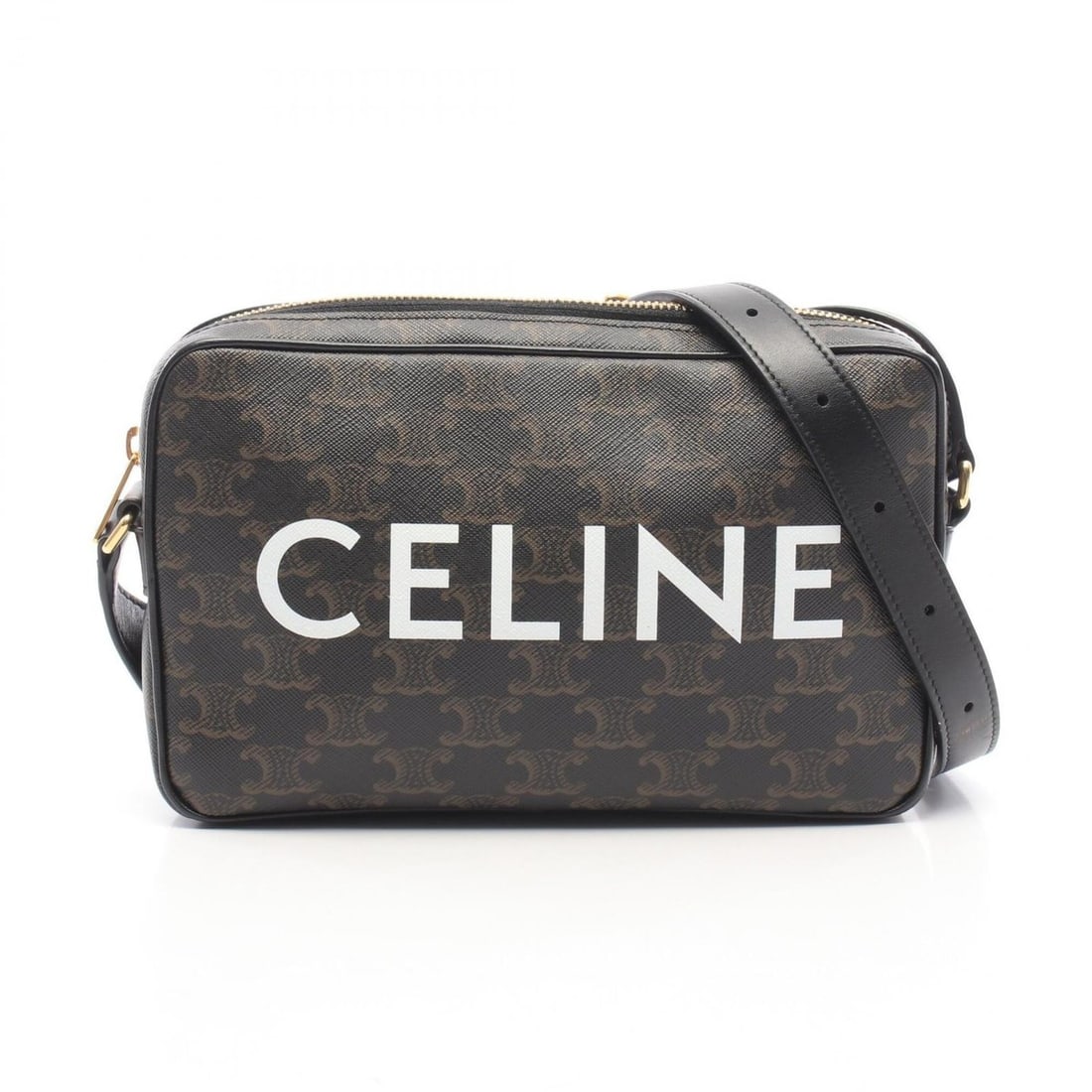Celine Triomphe Medium Messenger Bag, Shoulder Handbag, Coated Canvas Leather, Men's & Women's,: --- Catalog ---Category: SizeSize (HxWxD): 14.5cm x 23cm x 4.5cm / 5.7'' x 9.05'' x 1.77''Category: DesignType: Messenger bag, Shoulder bagColor: Black, Brown, WhiteGender: Men,WomenMaterial: PVC , Co