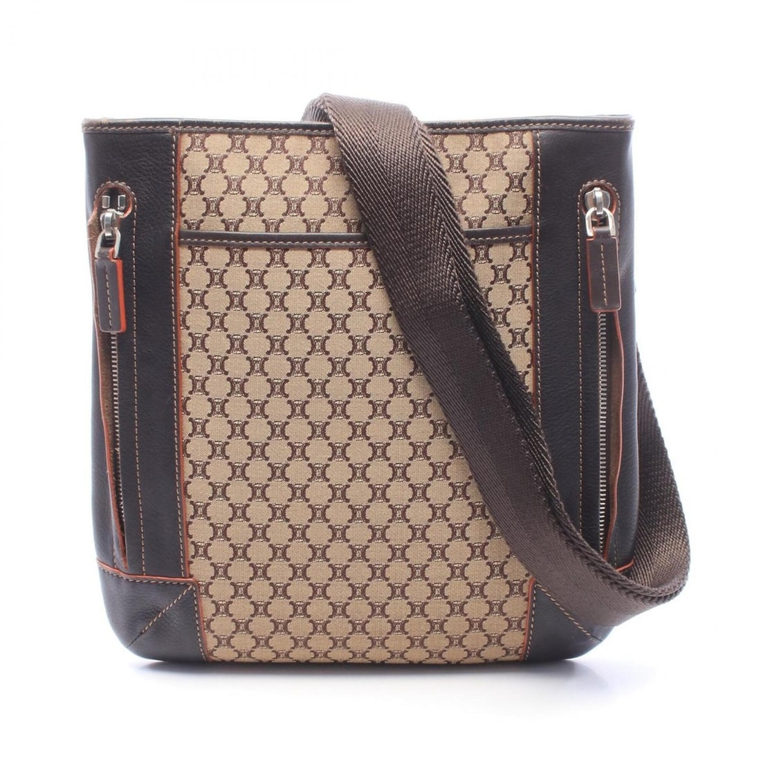 Celine Macadam Shoulder Bag/Handbag, Canvas and Leather, Women's, Brown: --- Catalog ---Category: SizeSize (HxWxD): 27cm x 25.5cm x 2cm / 10.62'' x 10.03'' x 0.78''Category: DesignType: Shoulder bagColor: BrownGender: WomenMaterial: Canvas , Leather Category: GeneralBrand: