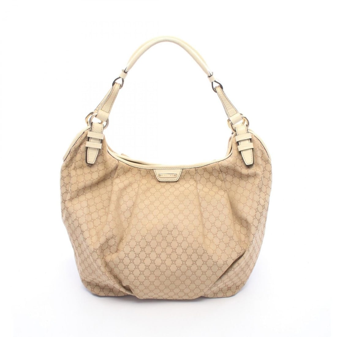 Celine Macadam Shoulder Bag/Handbag, Canvas and Leather, Women's, Beige/Ivory: --- Catalog ---Category: SizeSize (HxWxD): 28.5cm x 22cm x 11cm / 11.22'' x 8.66'' x 4.33''Category: DesignType: Shoulder bagColor: Beige, IvoryGender: WomenMaterial: Canvas , Leather Category: Genera
