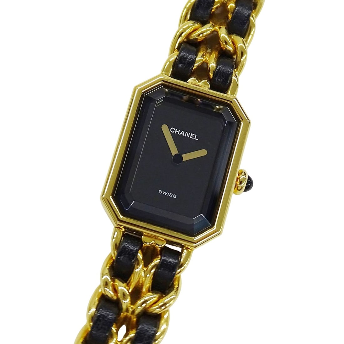 Chanel CHANEL Women's Watch, Brand: Première Quartz QZ GP Leather, Size M, H0001, Square, Gold,: --- Catalog ---Category: SizeWrist Size: 15cm / 5.9''Case Diameter: 20mm / 0.79''Category: DesignType: WristwatchGender: WomenColor (Dial): BlackMaterial (Band): LeatherMaterial (Case): Gold platedCat