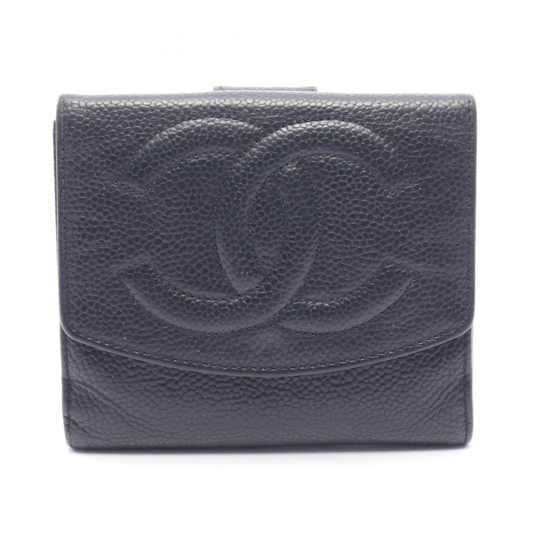 Chanel Coco Mark Bi-fold Wallet, Caviar Leather (Grained Calfskin), Women's, Black: --- Catalog ---Category: SizeSize (HxWxD): 10.5cm x 11.5cm x 1.5cm / 4.13'' x 4.52'' x 0.59''Category: DesignType: Wallet (bi-fold)Color: BlackGender: WomenMaterial: Grained Calfskin Category: General
