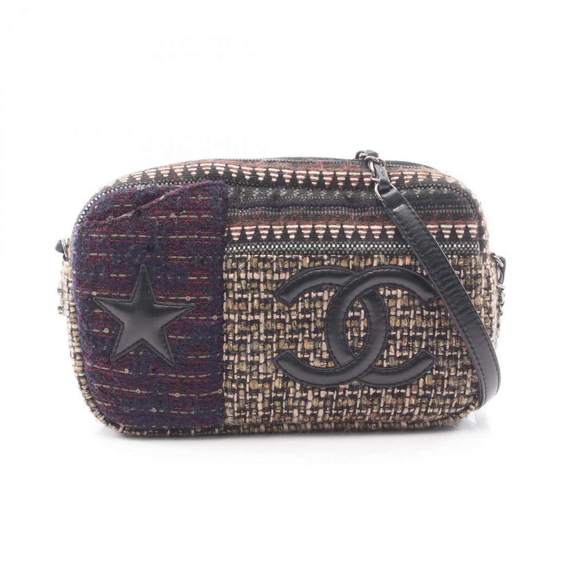 Chanel Coco Mark Shoulder Bag Handbag Fabric Leather Women's Multicolor: --- Catalog ---Category: SizeSize (HxWxD): 15cm x 24cm x 5cm / 5.9'' x 9.44'' x 1.96''Category: DesignType: Handbag, Shoulder bagColor: Multi-colorGender: WomenMaterial: Fabric , Leather Hardware Colo