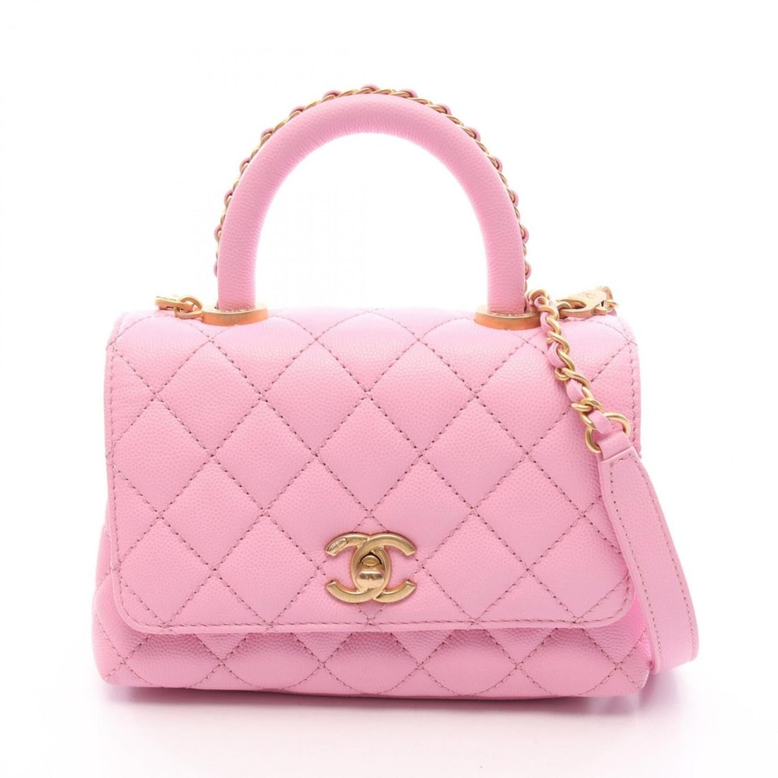 Chanel Coco Handle XXS Top 2-Way Handbag, Caviar Skin (Grained Calfskin), Women's, Pink (1 of 9)