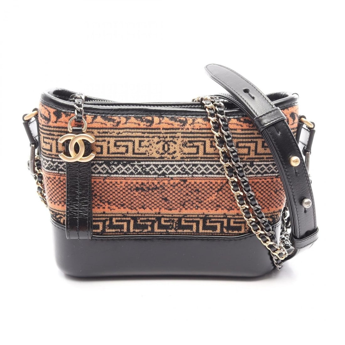 Chanel Gabrielle de Small Hobo Shoulder Bag/Handbag with Combination Hardware, Leather, Knit,: --- Catalog ---Category: SizeSize (HxWxD): 15cm x 20cm x 8cm / 5.9'' x 7.87'' x 3.14''Category: DesignType: Handbag, Shoulder bagColor: Black, Multi-color, OrangeGender: WomenMaterial: Leather , Knit 