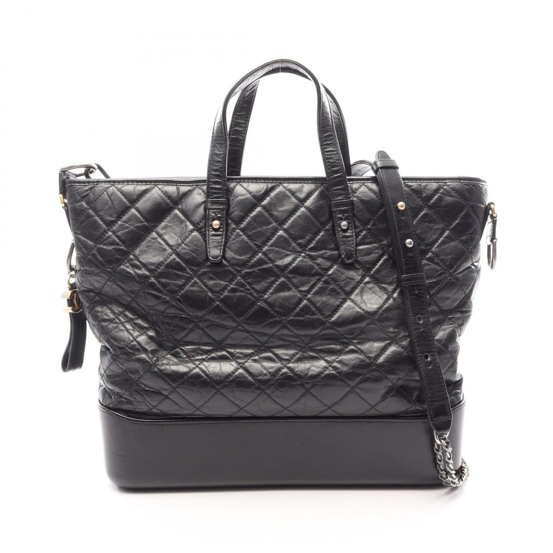 Chanel Gabrielle de 2-Way Handbag, Leather, Women's, Black: --- Catalog ---Category: SizeSize (HxWxD): 31cm x 33cm x 11cm / 12.2'' x 12.99'' x 4.33''Category: DesignType: HandbagColor: BlackGender: WomenMaterial: Leather Hardware Color: SilverCategory: General