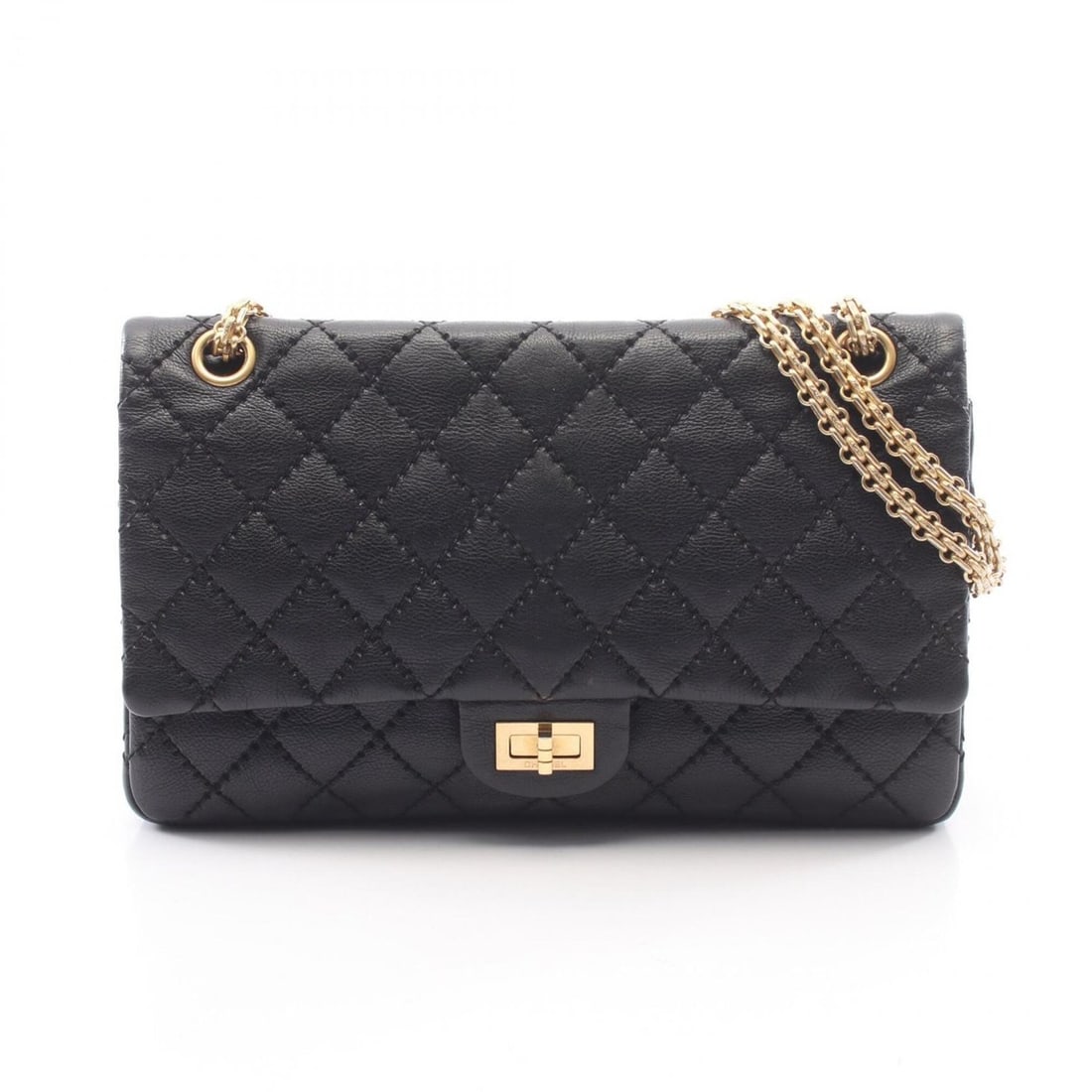 Chanel 2.55 Matelassé Double Flap Shoulder Bag Handbag Leather Women's Black A37587: --- Catalog ---Category: SizeSize (HxWxD): 18cm x 27cm x 8cm / 7.08'' x 10.62'' x 3.14''Category: DesignType: Handbag, Shoulder bagColor: BlackGender: WomenMaterial: Leather Hardware Color: GoldCatego