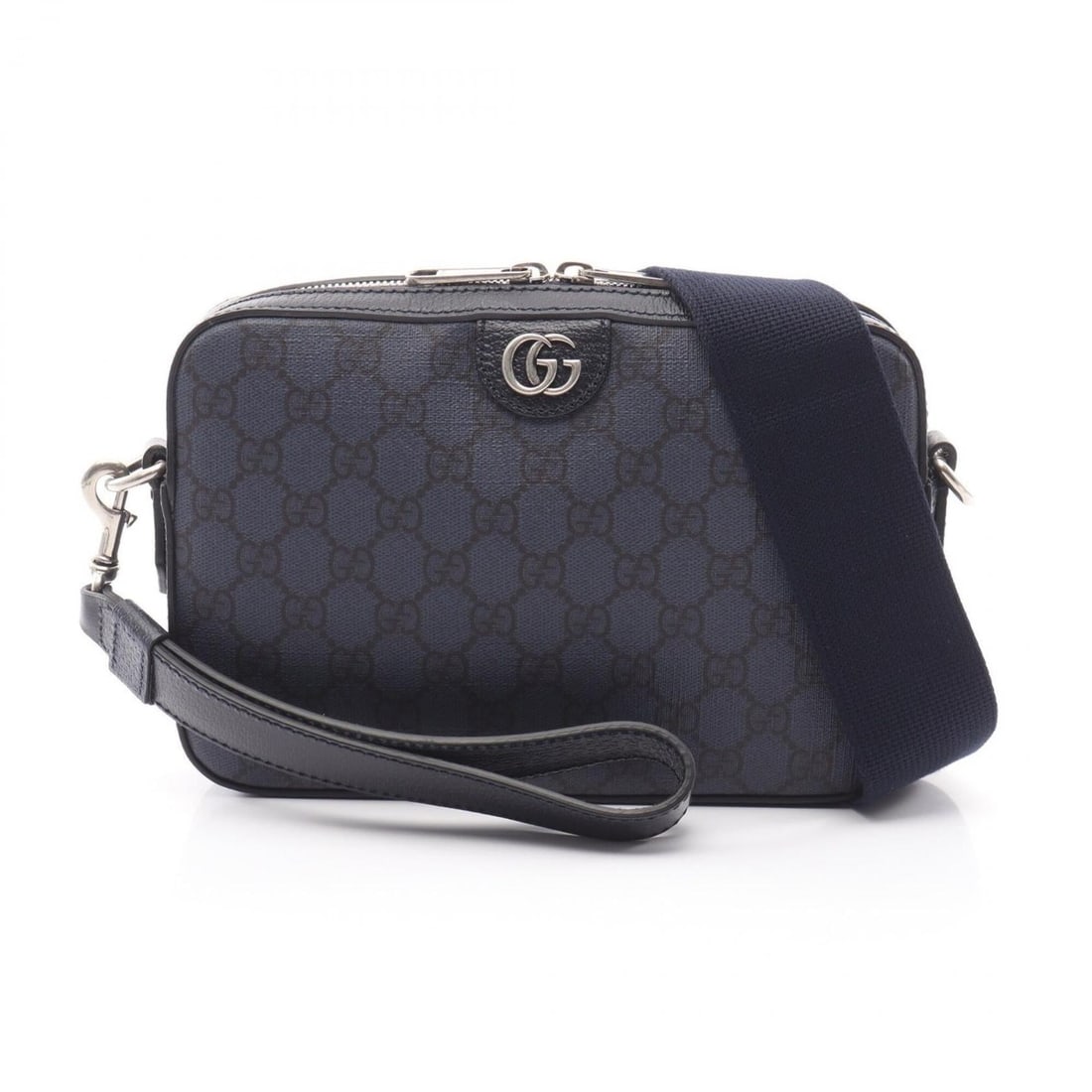 Gucci GG Supreme 2-Way Shoulder Bag/Handbag, Coated Canvas and Leather, Women's, Navy/Black, 699439 (1 of 11)