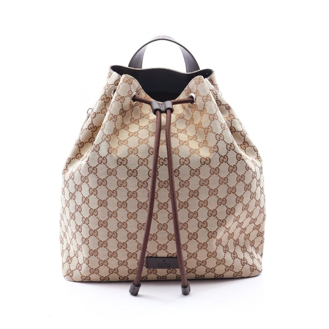 Gucci GG Canvas Backpack/Handbag, and Leather, Women's, Beige/Brown, 449175 (1 of 11)