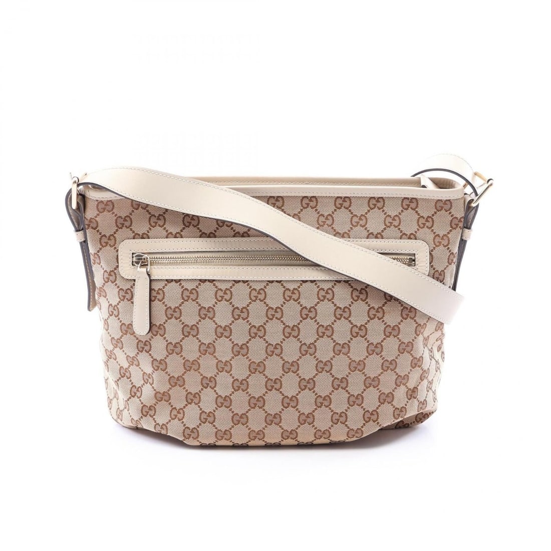 Gucci GG Canvas Shoulder Bag/Handbag, and Leather, Women's, Beige/White, 388930: --- Catalog ---Category: SizeSize (HxWxD): 26cm x 32cm x 17cm / 10.23'' x 12.59'' x 6.69''Category: DesignType: Handbag, Shoulder bagColor: Beige, WhiteGender: WomenMaterial: Canvas , Leather Category