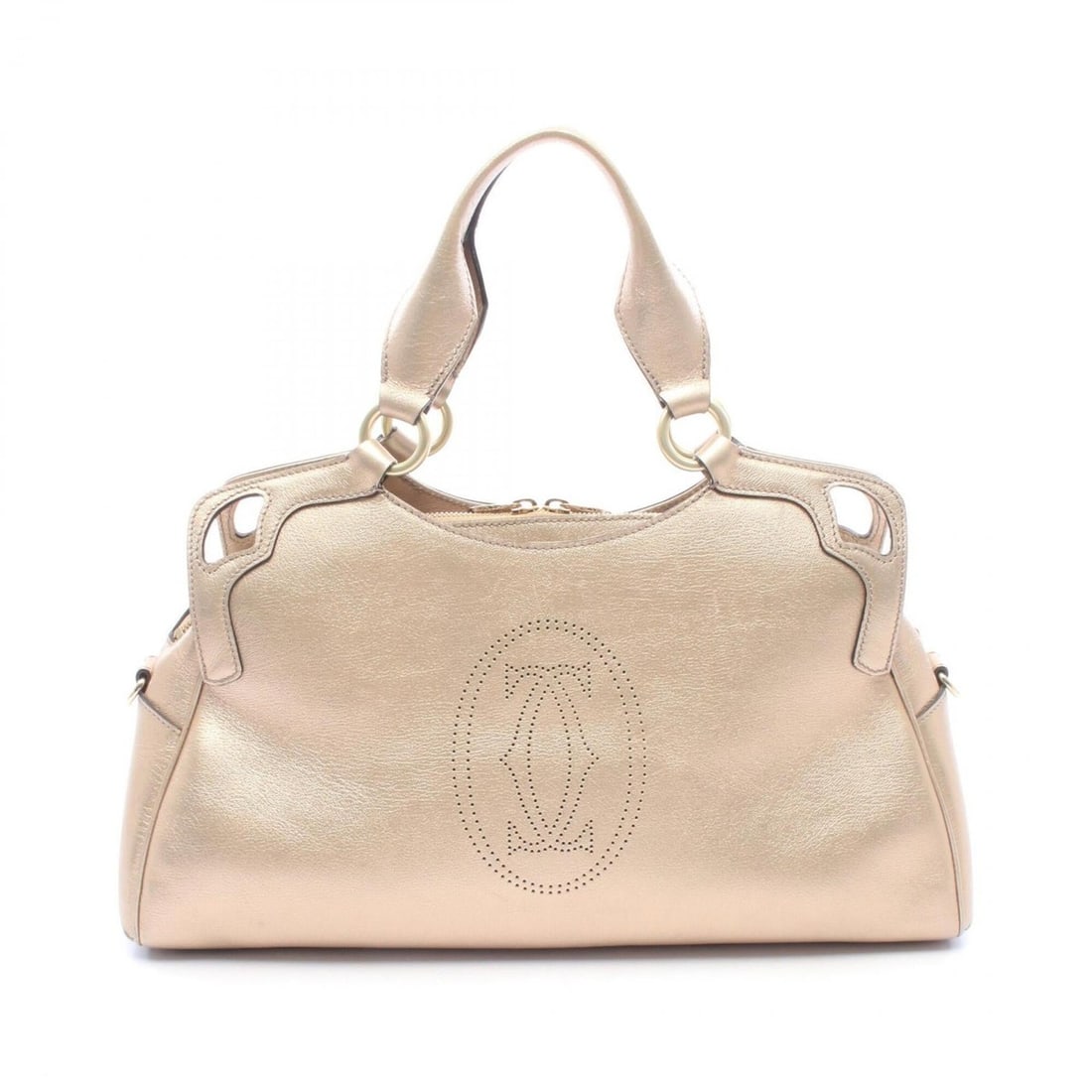 Cartier Marcello de Handbag, Leather, Women's, Gold Tone: --- Catalog ---Category: SizeSize (HxWxD): 21cm x 40cm x 12cm / 8.26'' x 15.74'' x 4.72''Category: DesignType: HandbagColor: GoldGender: WomenMaterial: Leather Category: GeneralBrand: Cartier--- Item 