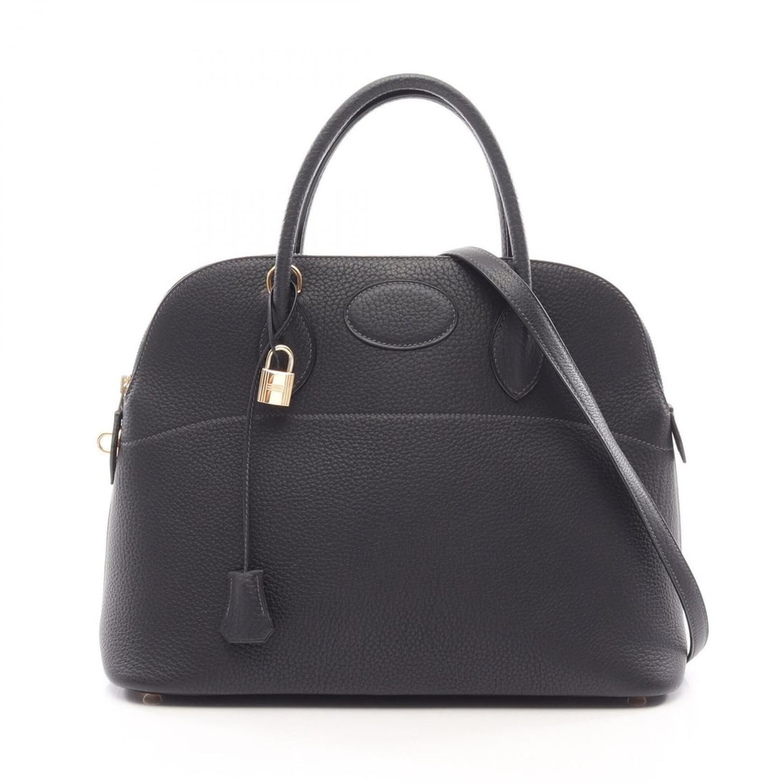 Hermes Bolide 35 2-way handbag, leather, Fjord pattern, women's, navy.: --- Catalog ---Category: SizeSize (HxWxD): 27cm x 35cm x 14cm / 10.62'' x 13.77'' x 5.51''Category: DesignType: HandbagColor: NavyGender: WomenMaterial: Fjord leather , Leather Hardware Color: GoldCat
