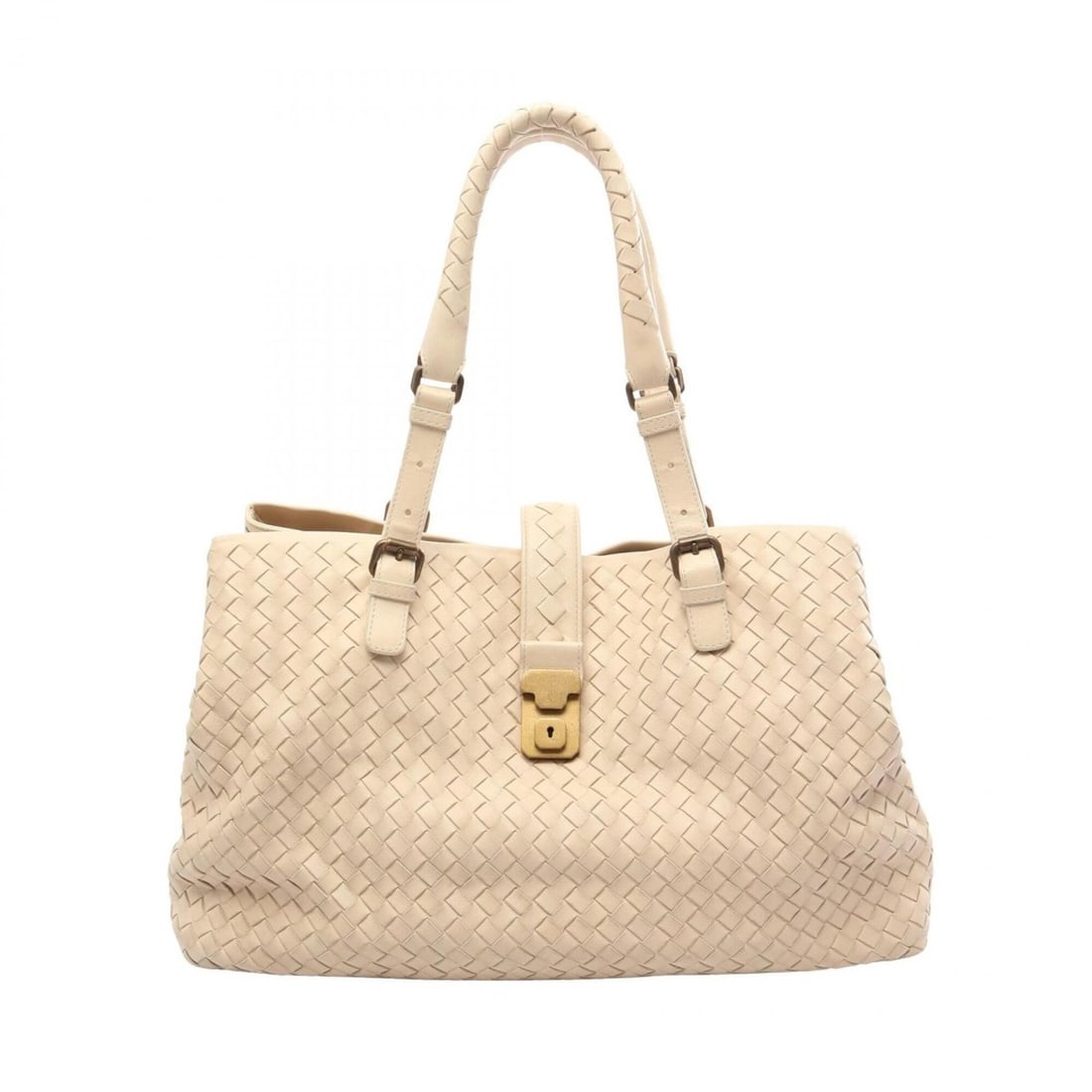 Bottega Veneta Intrecciato Tote Bag/Handbag, Leather, Women's, Beige (1 of 17)