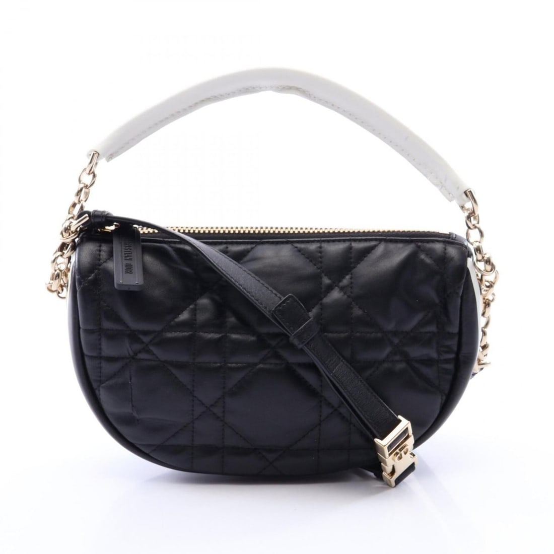Christian Dior Dior VIBE Hobo Cannage 2-Way Shoulder Bag/Handbag, Leather, Women's, Black/White: --- Catalog ---Category: SizeSize (HxWxD): 14cm x 21cm x 6cm / 5.51'' x 8.26'' x 2.36''Category: DesignType: Handbag, Shoulder bagColor: Black, WhiteGender: WomenMaterial: Leather Category: GeneralBra