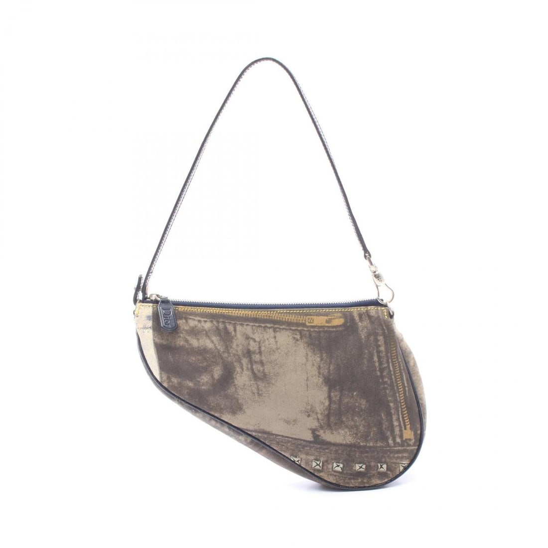 Christian Dior Dior SADDLE Saddle Bag, Denim Pattern Handbag, Canvas and Leather, Women's, Gray,: --- Catalog ---Category: SizeSize (HxWxD): 16cm x 20.5cm x 4cm / 6.29'' x 8.07'' x 1.57''Category: DesignType: Handbag, Saddle bagColor: Gray, Multi-color, NavyGender: WomenMaterial: Canvas , Leather 