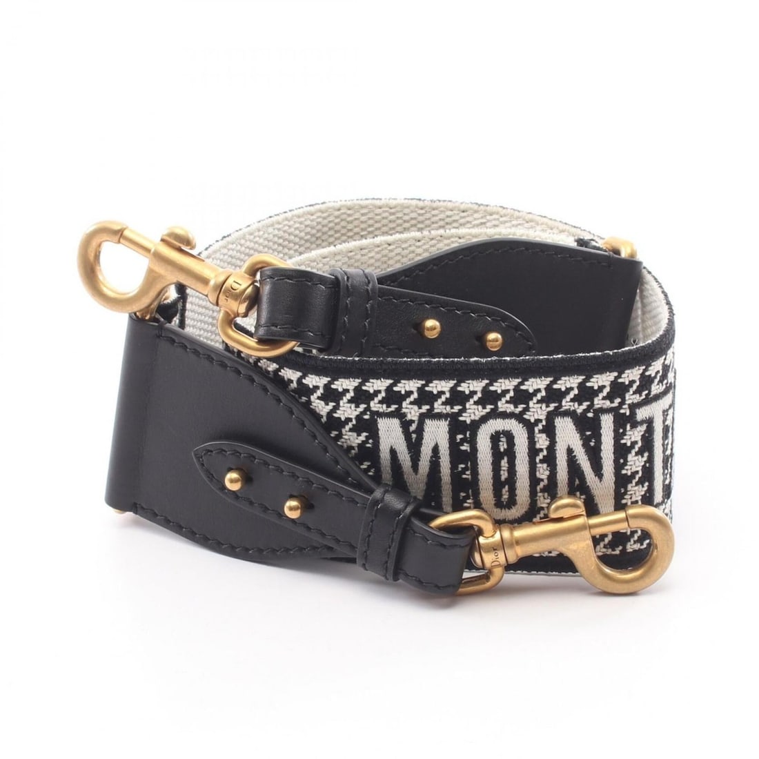 Christian Dior Dior 30 Montaigne Houndstooth Shoulder Strap Accessory, Canvas Leather, Women's,: --- Catalog ---Category: SizeSize (HxWxD): 93cm x 7cm / 36.61'' x 2.75''Category: DesignType: StrapColor: Black, WhiteGender: WomenMaterial: Canvas, LeatherCategory: GeneralMPN: S8557CBTE_M911Brand: C