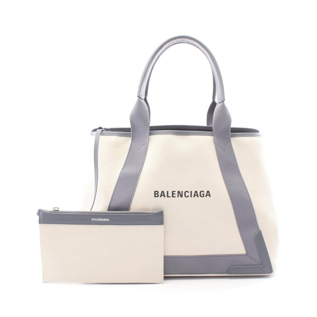 Balenciaga NAVY CABAS NEW M Navy Cabas Tote Bag Handbag Canvas Leather Women's Ivory/Gray 581292: --- Catalog ---Category: SizeSize (HxWxD): 27cm x 35cm x 17cm / 10.62'' x 13.77'' x 6.69''Category: DesignType: Handbag, Pouch, Tote bagColor: Gray, IvoryGender: WomenMaterial: Canvas , Leather Catego