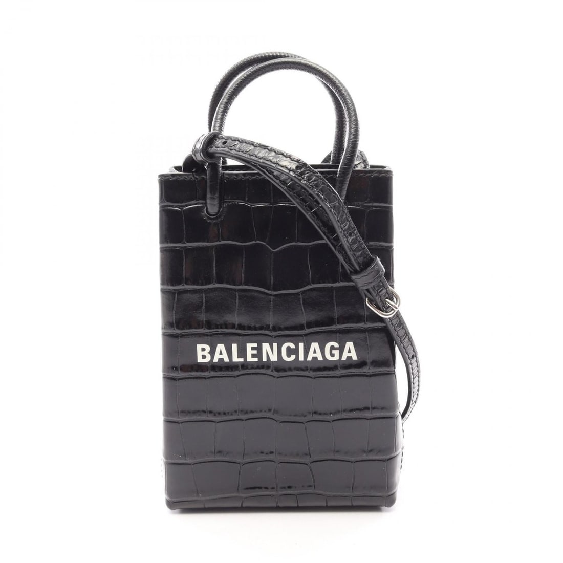Balenciaga BALENCIAGA SHOPPING PHONE HOLDER Shopping Phone Holder 2-Way Shoulder Bag Handbag Leather: --- Catalog ---Category: SizeSize (HxWxD): 18cm x 12cm x 4.5cm / 7.08'' x 4.72'' x 1.77''Category: DesignType: Handbag, Shoulder bagColor: BlackGender: WomenMaterial: Leather Category: GeneralMPN: 593