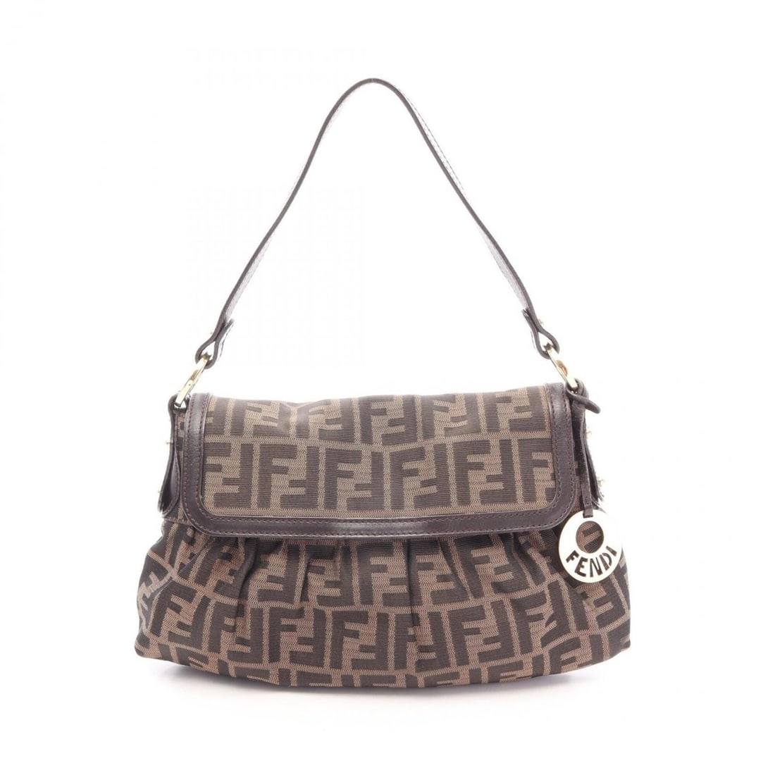 Fendi Zucca Shoulder Bag/Handbag, Canvas and Leather, Women's, Brown, 8BR445 (1 of 13)