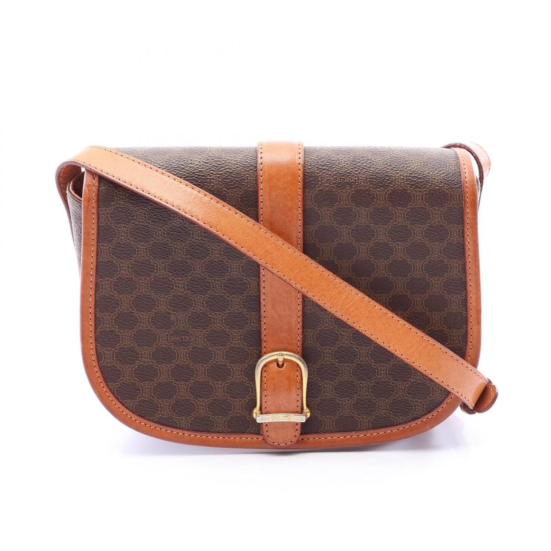 Celine Macadam Shoulder Bag/Handbag, Coated Canvas and Leather, Women's, Brown: --- Catalog ---Category: SizeSize (HxWxD): 16cm x 20cm x 5cm / 6.29'' x 7.87'' x 1.96''Category: DesignType: Handbag, Shoulder bagColor: BrownGender: WomenMaterial: Coated canvas , Leather Category: G