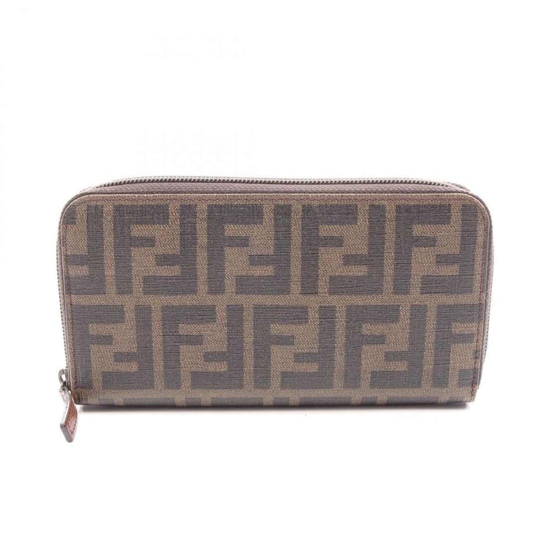 Fendi Zucca Round Long Wallet, Leather, Women's, Brown/Black (1 of 20)