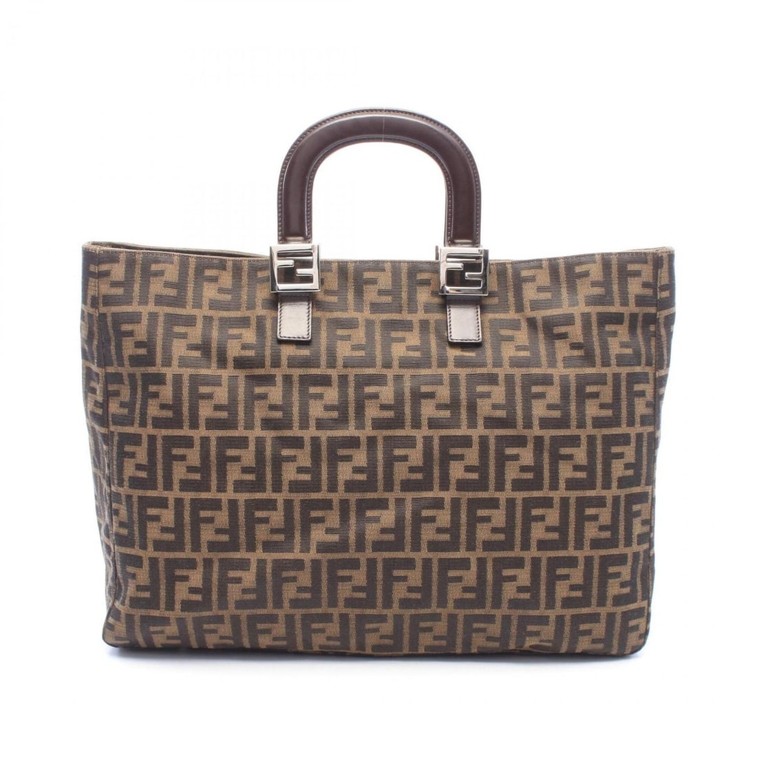Fendi Zucca Tote Bag Handbag Canvas Leather Women's Brown/Black 26329: --- Catalog ---Category: SizeSize (HxWxD): 22cm x 29cm x 11cm / 8.66'' x 11.41'' x 4.33''Category: DesignType: Handbag, Tote bagColor: Black, BrownGender: WomenMaterial: Canvas , Leather Category: Gen
