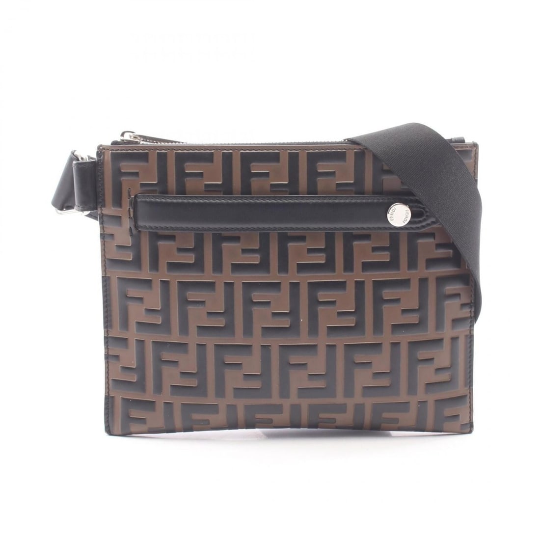 Fendi Zucca Shoulder Bag/Handbag, Coated Canvas Leather, Men's/Women's, Brown/Black: --- Catalog ---Category: SizeSize (HxWxD): 19cm x 24cm x 3.00mm / 7.48'' x 9.44'' x 0.11''Category: DesignType: Handbag, Shoulder bagColor: Black, BrownGender: Men,WomenMaterial: Leather , Coated canv