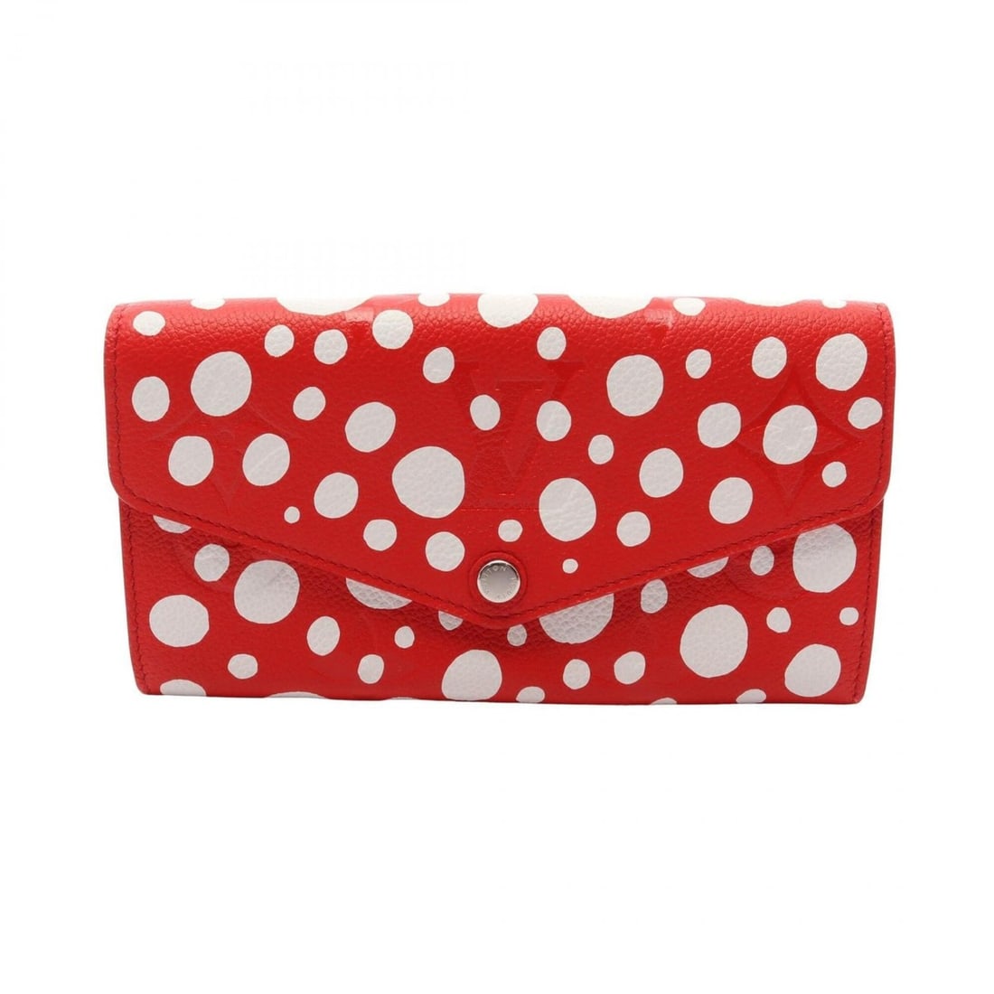 Louis Vuitton LV x YK Portefeuille Sarah Bi-fold Long Wallet, Leather, Women's, Red/White, M81909: --- Catalog ---Category: SizeSize (HxWxD): 10cm x 19cm x 2.5cm / 3.93'' x 7.48'' x 0.98''Category: DesignType: Long wallet (bi-fold)Color: Red color, WhiteGender: WomenMaterial: Leather Category: Gene