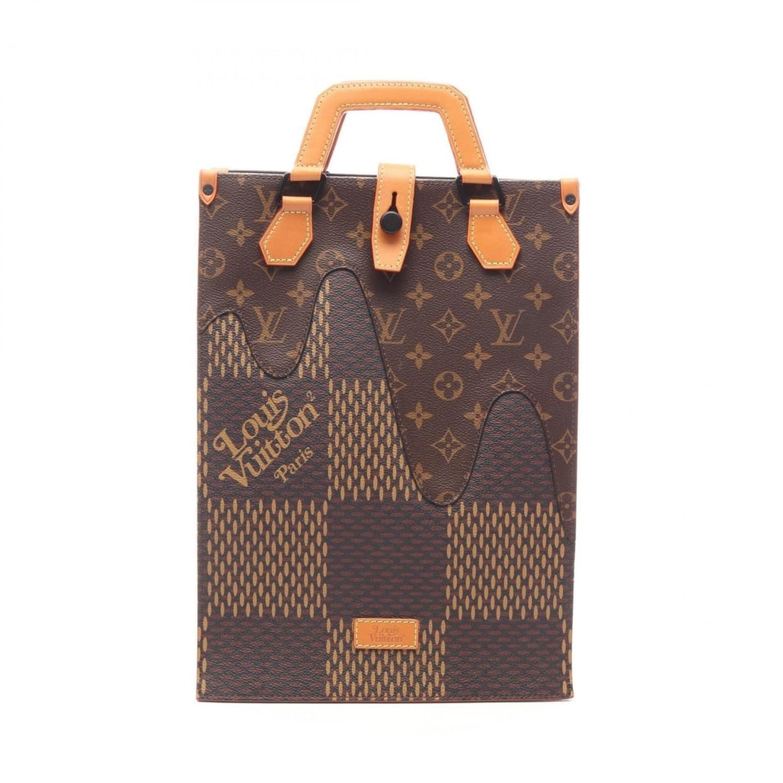 Louis Vuitton x NIGO Mini Tote LV Squared Bag Handbag Coated Canvas Leather Monogram Damier Giant: --- Catalog ---Category: SizeSize (HxWxD): 34.5cm x 25.5cm x 14cm / 13.58'' x 10.03'' x 5.51''Handle Length: 25cm / 9.84''Category: DesignType: Handbag, Tote bagColor: Brown, EbeneGender: Men,WomenMat