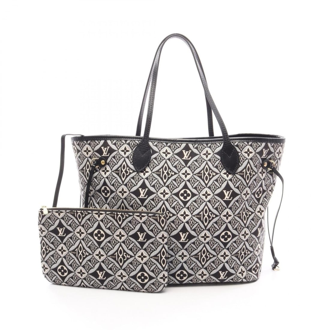 Louis Vuitton Neverfull MM SINCE 1854 Tote Bag Handbag Canvas Leather Monogram Jacquard Women's: --- Catalog ---Category: SizeSize (HxWxD): 28cm x 31cm x 15cm / 11.02'' x 12.2'' x 5.9''Category: DesignType: Handbag, Pouch, Tote bagColor: Black, Gray, Ivory, NoirGender: WomenMaterial: Canvas , Lea